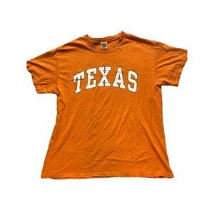 Texas Longhorns Shirt Adult‎ Large Orange Spellout Streetwear NCAA Football Mens
